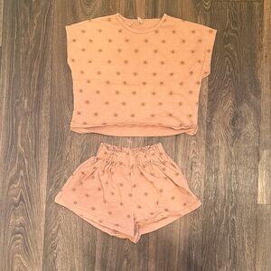 Rylee + Cru Sunburst Patterned Set in Peach